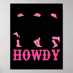Poster Howley Skeleton Dancing Western Cowgirl Halloween 