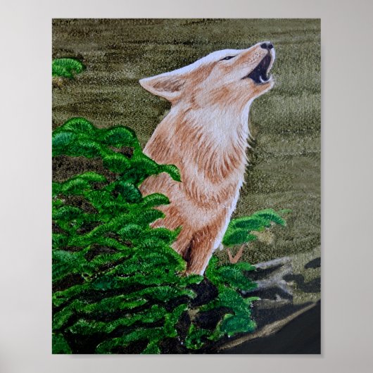 Poster Howling Coyote (Devant)