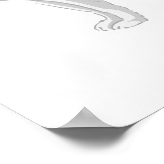 Poster howling white wolf (Coin)