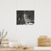 Poster Howling Wolf En Hiver (Cuisine)