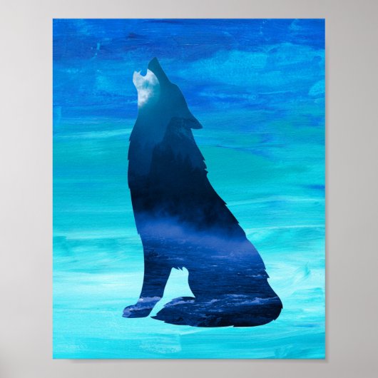 Poster Howling Wolf for Wolf Lovers (Devant)