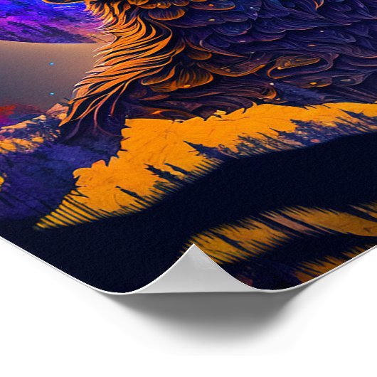 Poster Howling Wolf Surreal Imaginaire (Coin)