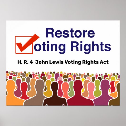 Poster HR4 John Lewis Loi sur les droits de vote (Devant)
