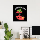 Poster Hubba-hubba-nero Funny Habanero Pun Dark BG (Bureau à domicile)