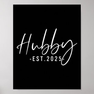 Poster Hubby Est 2025 Marié Marié Mari Lune De Miel