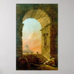 Poster Hubert Robert Paysage avec un Arc Saint-Pierre