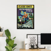 Poster Huckleberry Finn Mark Twain Couverture de livre co (Bureau à domicile)