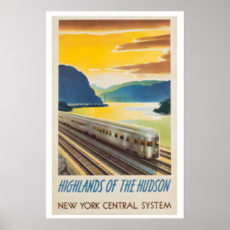 Poster Hudson Highlands New York Central Railroad Vintage
