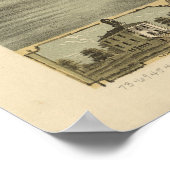 Poster Hudson WI 1870 Carte panoramique antique (Coin)