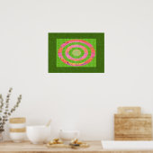 Poster HUE de vert et Chakra Oval Stainedglass rose (Cuisine)