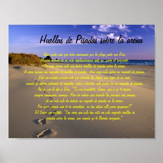 Poster Huellas de Pisadas sobre la arena (Devant)