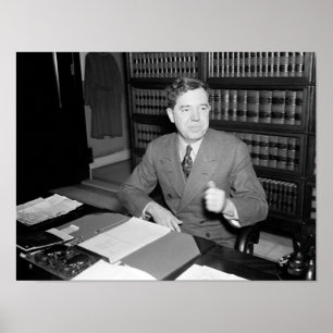 Poster Huey Long À Son Bureau - The Kingfish - 1935
