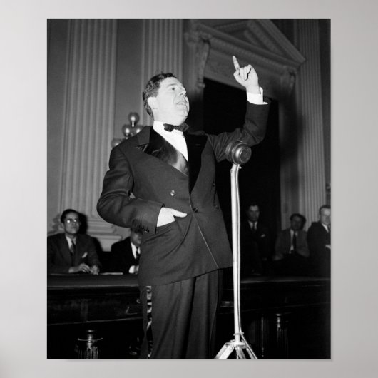 Poster Huey Long Donne Un Discours - 1935 (Devant)