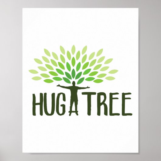 Poster Hug A Tree - Jour des terres Hugger Tree Save Eart (Devant)