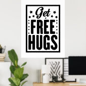 Poster Hug Day - Fun Retro Publicité (Bureau à domicile)
