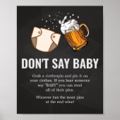 Poster Huggies et Baby shower de poussettes Ne pas dire b (Devant)