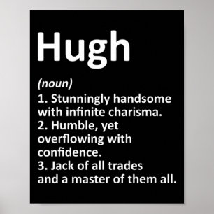 Poster Hugh Définition Nom personnalisé Amusant Anniversa