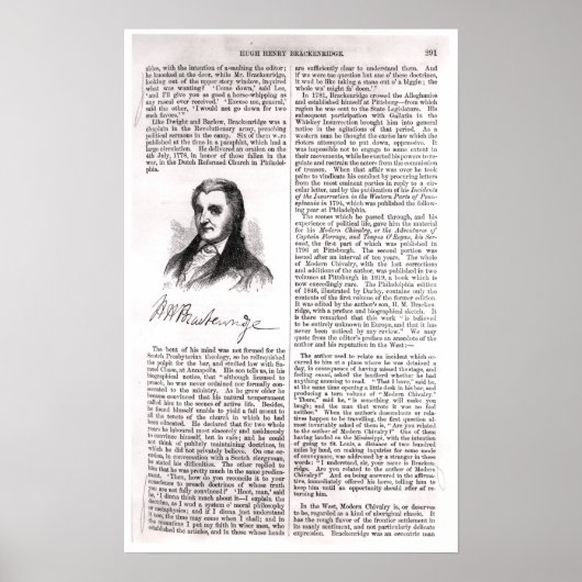 Poster Hugh Henry Brackenridge (Devant)