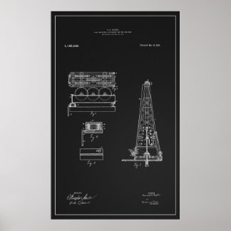 POSTER HUGHES TOOL COMPANY OIL DERRICK BREVET 1916