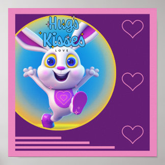 Poster Hugs Kisses & Love Wall Picture