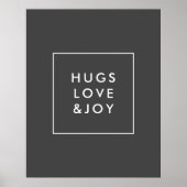 Poster Hugs Love and Jove Style Noël Charcoal Grey (Devant)