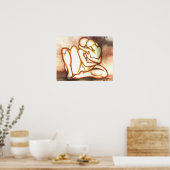 Poster Hugs Loving Embrace Print Figuur Tekening (Keuken)