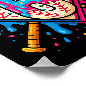 Poster Hugvyn 6th Birthday Baseball Ice Cream Drip Number (Coin)