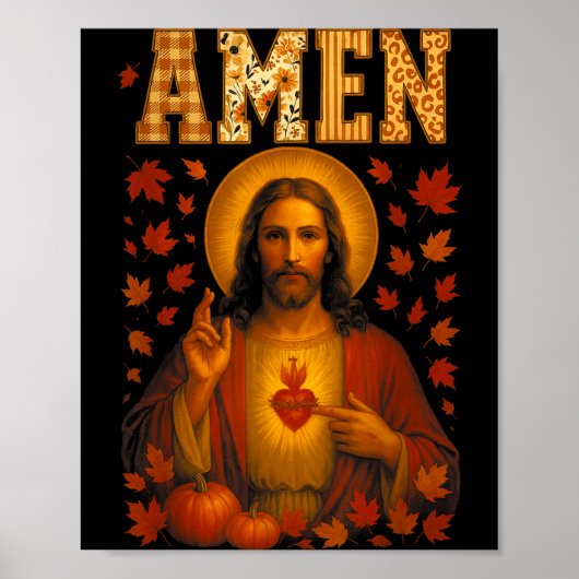 Poster Hugvyn Amen Fall Jesus Christian Bible Verses Than (Devant)