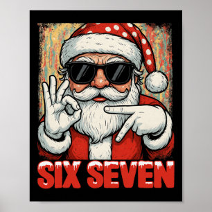 Poster Hugvyn drôle six sept mème Noël Santa Cool S