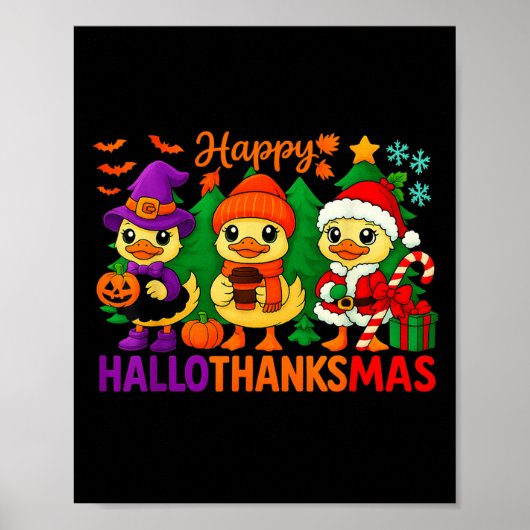 Poster Hugvyn Halloween_ Heureux Hallothanksmas Goose Fal (Devant)