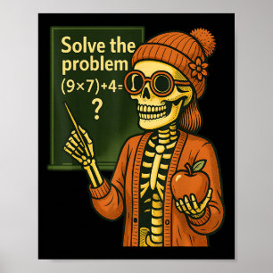 Poster Hugvyn Halloween squelette six sept 67 mème Pemdas