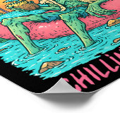 Poster Hugvyn Halloween Summerween Flamant rose flottant (Coin)