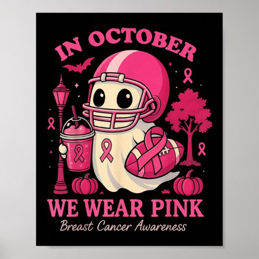 Poster Hugvyn In October We Wear Nk Ghost Halloween Breas (Devant)