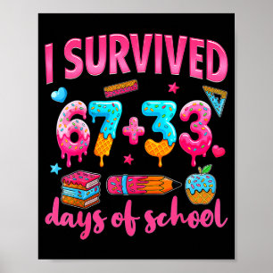 Poster Hugvyn J'ai Survécu 100 Jours D'École 67 Crème Gla