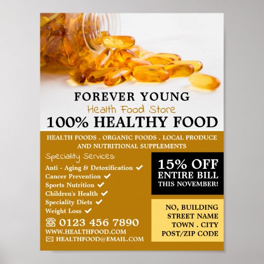 Poster Huile de foie de morue, Santé Alimentation Store P (Devant)