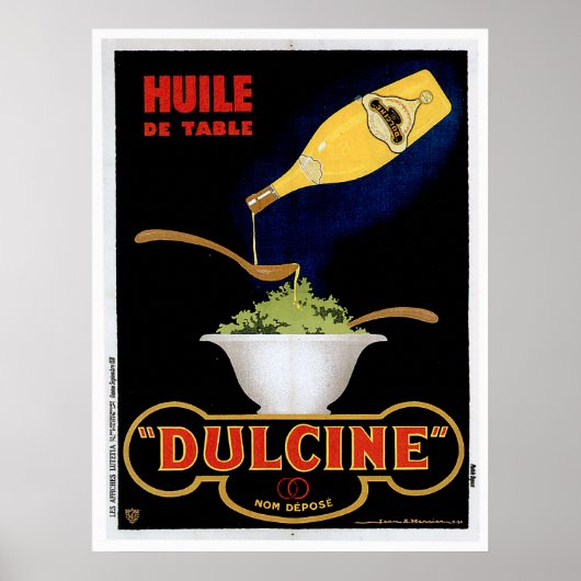 Poster Huile De Table Dulcine Alimentation Vintage (Devant)