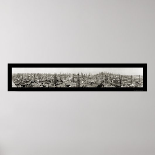 Poster Huile Field Long Beach Photo 1923 (Devant)