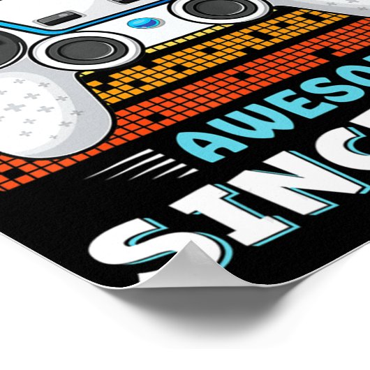 Poster Huit 8ans Anniversaire Son garçon amusant Gamer 8e (Coin)