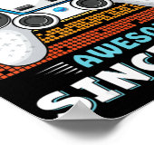 Poster Huit 8ans Anniversaire Son garçon amusant Gamer 8e (Coin)