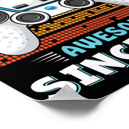 Poster Huit 8ans Anniversaire Son garçon amusant Gamer 8e (Coin)