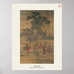 Poster Huit cavaliers en excursion printanière - Zhao Yan