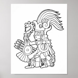 Poster Huitzilopochtli Aztec Dieu Aztec Mythologie Maya S