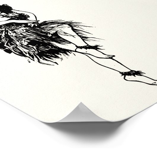 Poster Hula Pin-Up Art pour l'impression adaptée à l'enca (Coin)