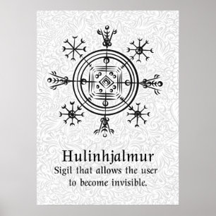 Poster Hulinhjalmur Symbole magique islandais