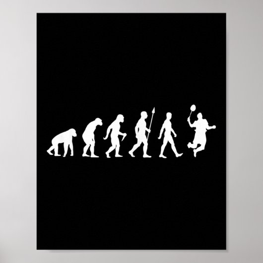 Poster Human Evolution, Version du joueur de Badminton (Devant)