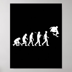 Poster Humanité du skateboard évoluée pour sauter haut Fu