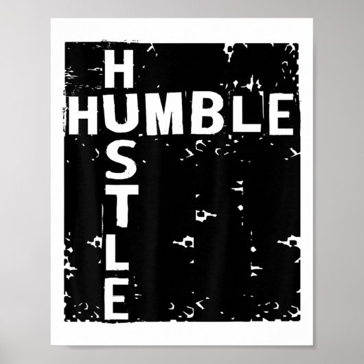 Poster Humble Hustle Insrational Motivational Entrepreneu (Devant)