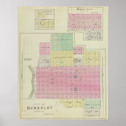 Poster Humboldt, Moran City et Laharp, Kansas (Devant)