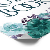 Poster Humeur Bohème | Signe d'accueil floral turquoise s (Coin)