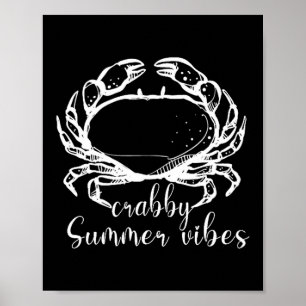 Poster Humeur grincheuse d'été, j'aime les crabes, Cadeau